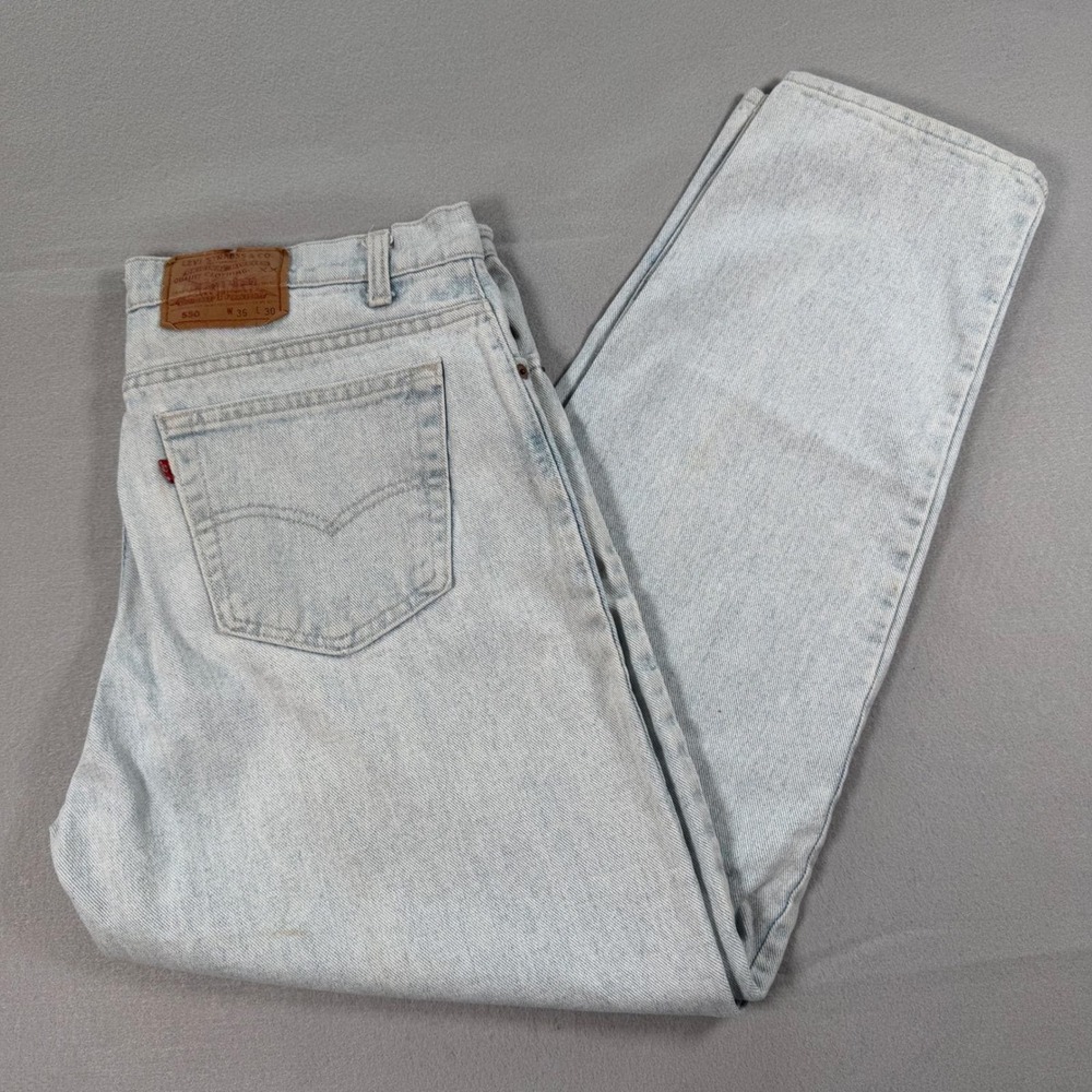 Levi's Jeans Mens 36x30 Light Wash 550 XX‎ Relaxed Fit Tapered Leg VTG USA Made